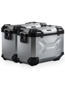 Zestaw: kufry boczne TRAX ADV + stelaże PRO SW-Motech Yamaha Tracer 7/ GT (RM55, RM56) (25-) srebrne [poj.: 2 x 45 L]