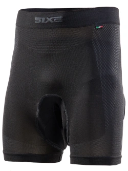 Legginsy termoaktywne SIXS Breezy Touch V2 krótkie z wkładką amortyzującą, czarne