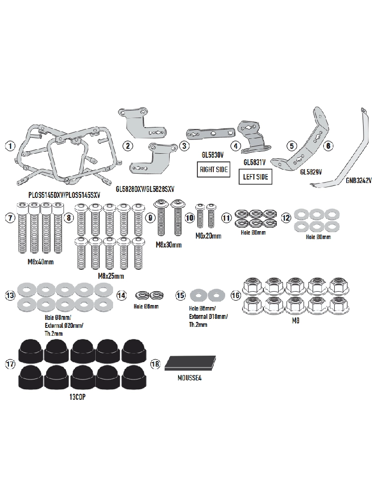 Stelaż kufrów bocznych asymetrycznych K'Voyager Monokey Cam-Side Kappa KL One-Fit BMW F 900 GS (24-) [mocowany za pomocą adaptera]