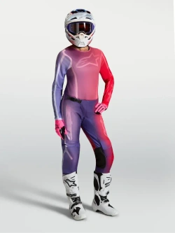 Spodnie cross damskie Alpinestars MX Stella Fluid Kepler fioletowo-czerwone