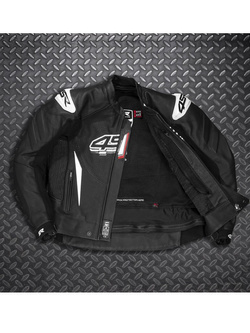 Kurtka motocyklowa skórzana 4SR Club Sport AR czarno-biała