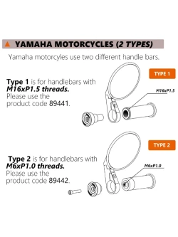 Końcówki kierownicy Daytona D-Mirror do motocykli Yamaha czarne [Type 1]