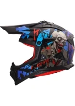 Kask enduro LS2 MX708 Fast II Zombie II czarno-czerwono-niebieski