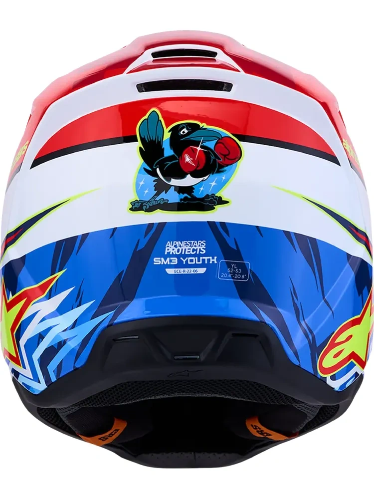 Kask enduro dziecięcy Alpinestars SM3 Falcon biało-czerwono-niebieski połysk