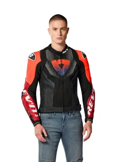 Kurtka motocyklowa skórzana REV’IT! Hyperspeed 3 Pro czarno-czerwona