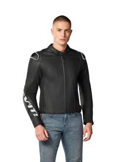Kurtka motocyklowa skórzana REV’IT! Quadratic czarno-biała