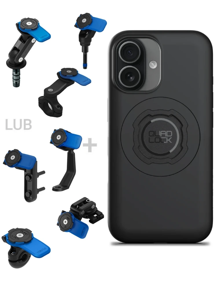 Zestaw na motocykl: etui MAG na telefon iPhone 17 (magnetyczne) + mocowanie Quad Lock