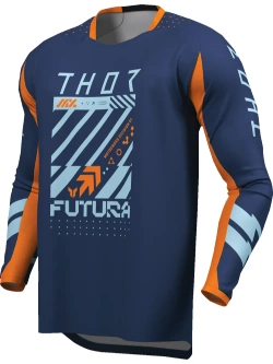 Bluza enduro dziecięca Thor Launchmode Futura niebiesko-pomarańczowa