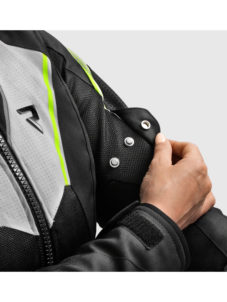 Kurtka motocyklowa damska tekstylna Rebelhorn Hiflow V czarno-szaro-żółta