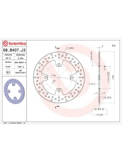 Tarcza Hamulcowa Brembo Serie Oro Fixed Prime Line Kawasaki Z 800/ E (13-17) [śr. 250 mm]