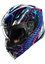 Kask modułowy Icon Threshold™ Synthwave Lazer Cobra niebiesko-czarno-fioletowy