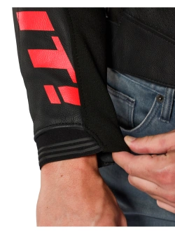 Kurtka motocyklowa skórzana REV’IT! Argon 3 Pro czarno-fluo czerwona