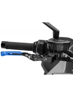 Regulowana dźwignia hamulca PUIG 4.0 Evo z zawiasem 90 stopni [przedłużana] niebieska