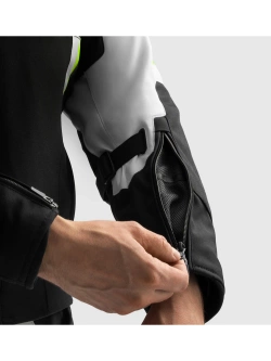 Kurtka motocyklowa tekstylna Rebelhorn Borg II czarno-szaro-żółta