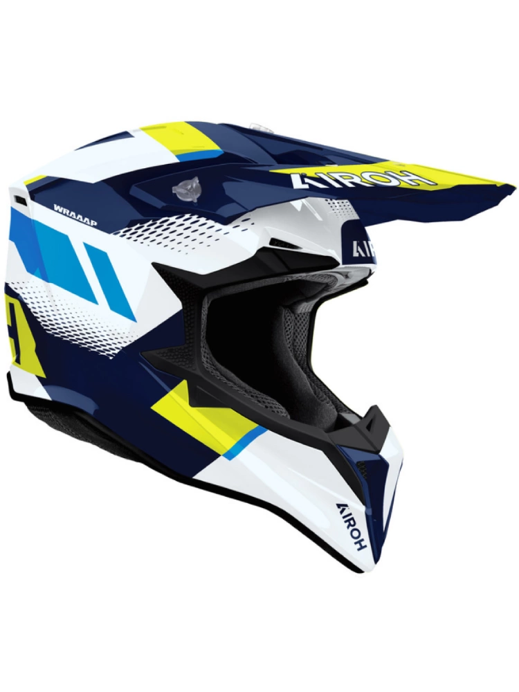 Kask enduro Airoh Wraaap Vision czarno-biało-żółty połysk
