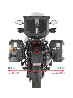 Stelaż asymetrycznych kufrów bocznych Trekker Outback Monokey Cam-Side Givi PL One-Fit do Benelli TRK 702/ X (23-25)