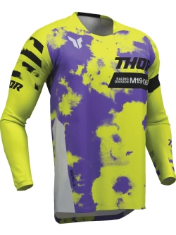 Bluza enduro dziecięca Thor Launchmode Bleach szaro-żółta