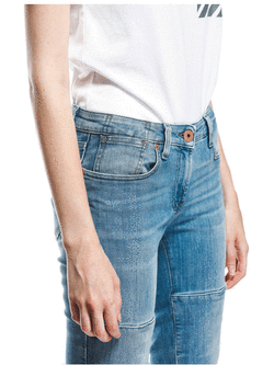 Jeansy motocyklowe damskie Dainese Denim Stone Slim Tex niebieskie