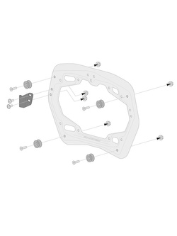 Zestaw: kufry boczne + kufer centralny + stelaże TRAX ADV do motocykla Aprilia Tuareg 660 (21-)/ Rally (24-) [całkowita pojemność: 150l] srebrny
