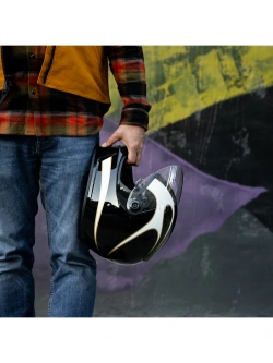 Kask integralny Biltwell Lane Splitter Flames czarno-biały