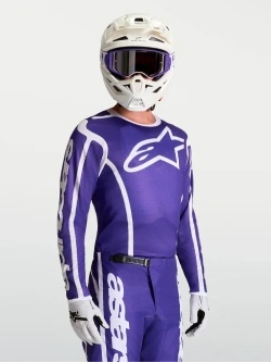 Bluza cross dziecięca Alpinestars MX Fluid Apex V2 biało-niebieska