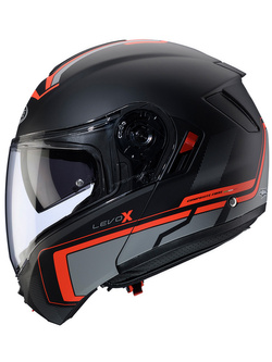 Kask szczękowy Caberg Levo X Elite czarno-szaro-czerwony