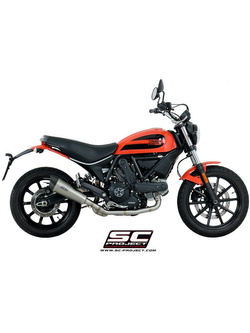 Pełny układ wydechowy SC-Project 2-1, Conic Titanium + Carbon (Slip-on) - Ducati Scrambler 400 [16-19]