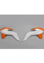 Osłony chłodnicy UFO do KTM SX / EXC / SX-F / EXC-F biało-pomarańczowe