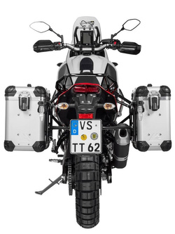 Zestaw: kufry boczne z anodowanego aluminium srebrne "And-S" Zega Evo + stelaże czarne Touratech Yamaha Tenere 700 / World Raid (31+38L)