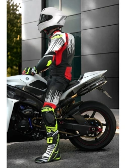 Kombinezon motocyklowy dwuczęściowy 4SR RR Stripes AR czarno-biało-czerwony