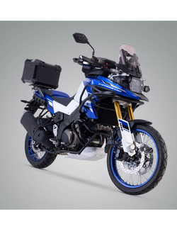 Zestaw: kufer centralny TRAX ADV + stelaż Adventure-rack SW-MOTECH Suzuki V-Strom 1000 / XT WDD0 (16-), V-Strom 1050/XT (19-) , V-Strom 650XT (17-25), V-Strom 1050DE (23-) (pojemność 38 L) czarny 