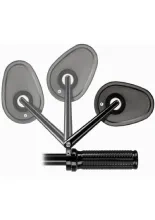 Lusterko motocyklowe uniwersalne Motogadget Mo.view Club Pivot aluminiowe, czarne [długość ramienia: 110 mm] [kompatybilne z kierownicami: 22 mm]