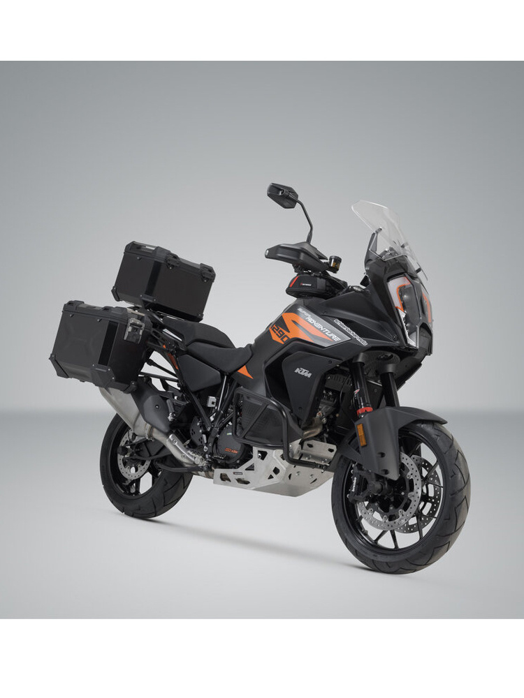 Zestaw: kufry boczne + kufer centralny TRAX ADV + stelaże SW-MOTECH do motocykla KTM 1290 Super Adventure / S / R (21-) czarne
