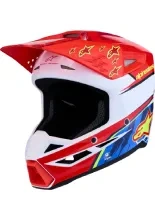 Kask enduro dziecięcy Alpinestars SM3 Falcon biało-czerwono-niebieski połysk