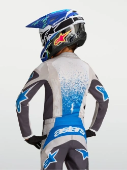 Bluza cross dziecięca Alpinestars MX Fluid Drag szaro-niebieska