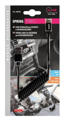 Kabel sprężynowy Usb USB typu C 100 cm czarny marki Lampa