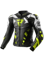 Kurtka motocyklowa skórzana Rebelhorn Inferno czarno-biało-żółta