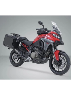 Zestaw: kufry boczne TRAX ADV + stelaże PRO SW-Motech Ducati Multistrada V4/ S/ Pikes Peak (24-) czarne [poj.: 2 x 45 L]