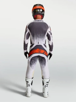 Spodnie cross Alpinestars MX Techstar Swan biało-szaro-czerwone