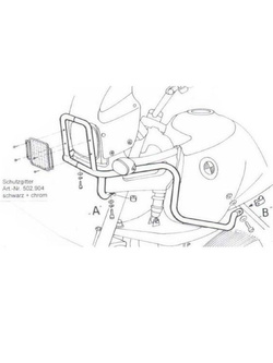 Gmole górne Hepco&Becker BMW R 850 GS (98-00)/R 1100 GS (94-99) do gmoli silnika czarne