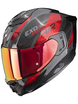 Kask integralny Scorpion EXO-1500 CARBON AIR Platted czarno-czerwony