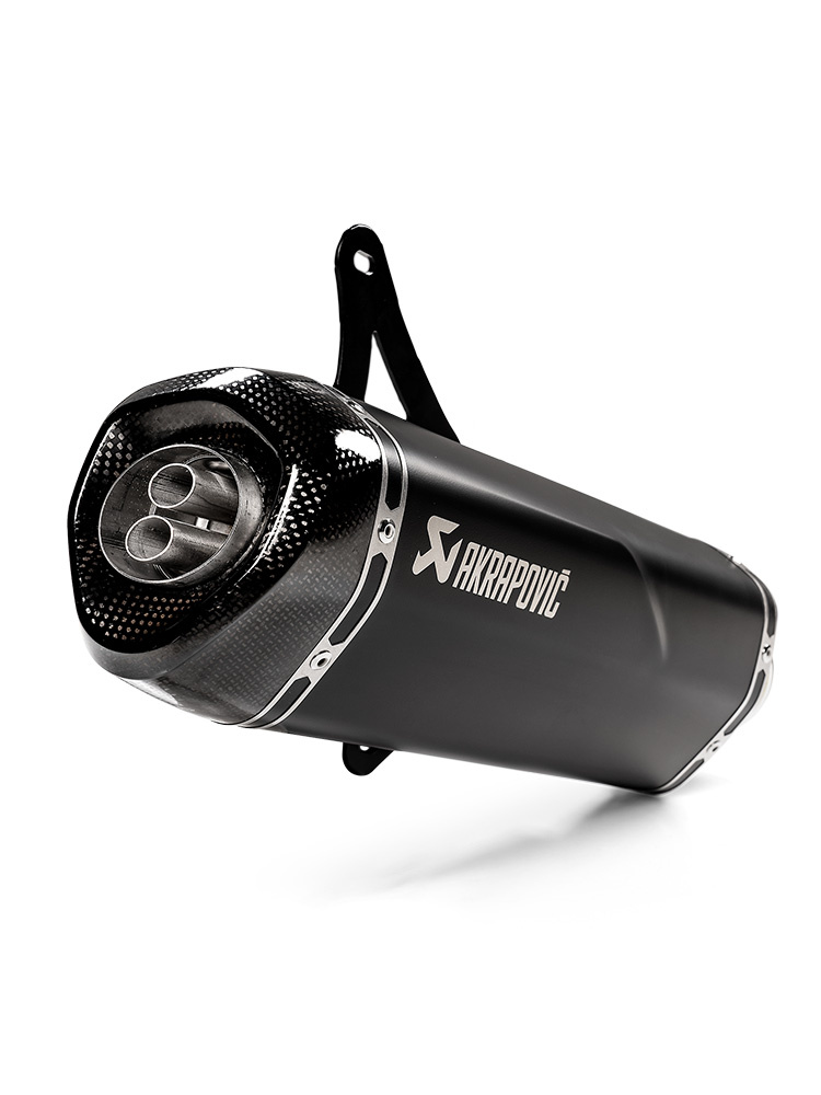Tłumik motocyklowy Slip-On Line [Stal nierdzewna + Carbon] Akrapovič do wybranych modeli Vespa czarny