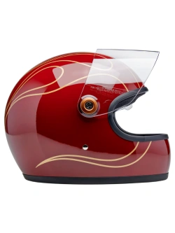 Kask integralny Biltwell Gringo S Flames czerwono-złoty