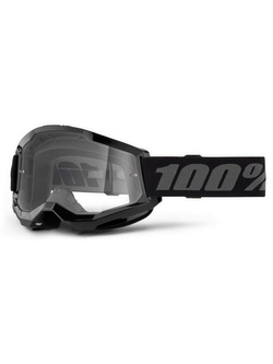 Gogle motocyklowe 100% Strata 2 z przezroczystą szybką czarno-szare