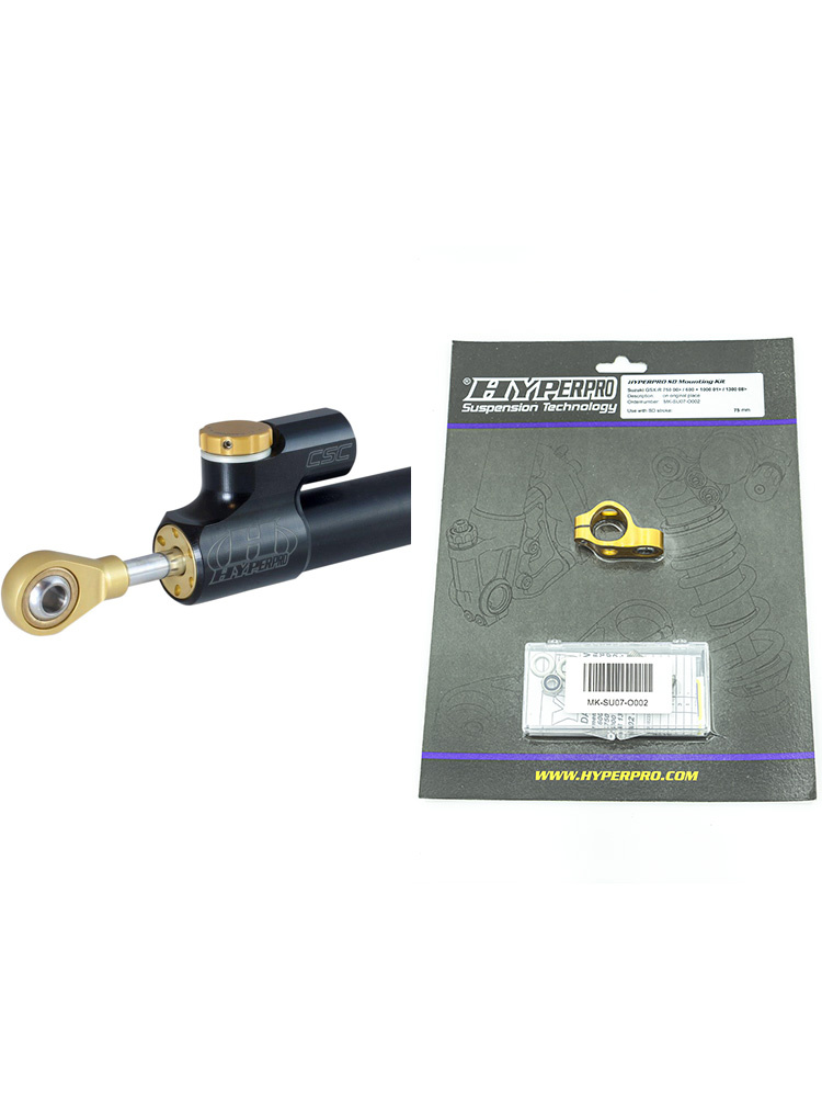 Zestaw: amortyzator skrętu progresywny Hyperpro RSC [75 mm] + zestaw mocujący do Suzuki GSX-R 600 (01-06) / GSX-R 750 (00-07) / GSX-R 1300 Hayabusa (