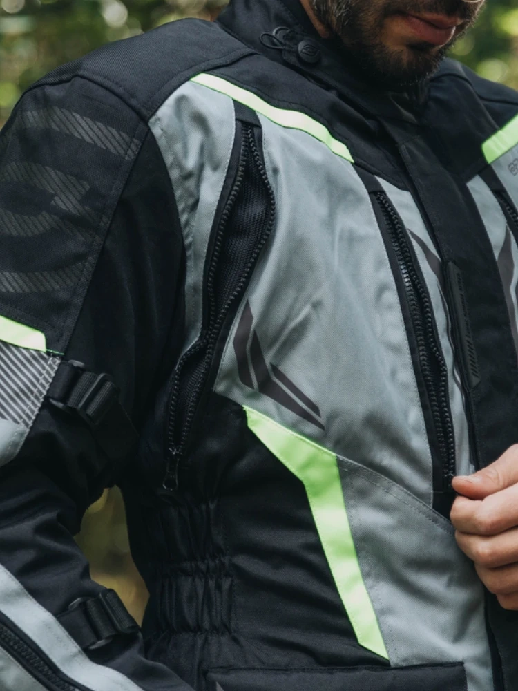 Kurtka motocyklowa tekstylna Ozone Tour III czarno-szara