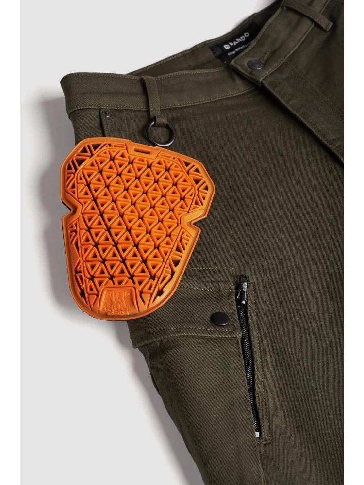 Jeansy motocyklowe Pando Moto Mark AAA zielone