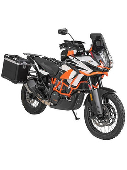 Zestaw: kufry boczne z anodowanego aluminium czarne "And-Black" Zega Evo + stelaże srebrne Touratech KTM 1050 Adventure/1090 Adventure/1290 Super Adventure (-20)/1190 Adventure/R (38+45L)
