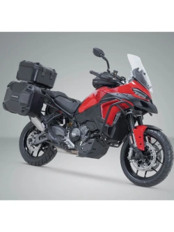 Zestaw: kufry boczne DUSC L + kufer centralny DUSC L + stelaże PRO + stelaż Adventure-Rack SW-Motech Ducati Multistrada V2/ S (12,13,14) (24-) [poj.: 3 x 41l]