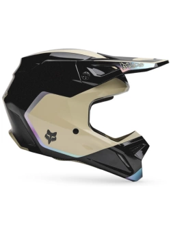 Kask enduro Fox V1 Hello Future czarno-beżowy